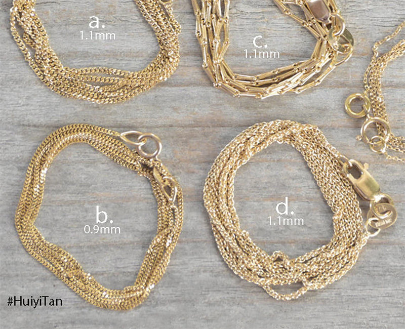 Solid 18k Yellow Gold Chain, Diamond Cut Curb, Barleycorn, Spiga, Belcher