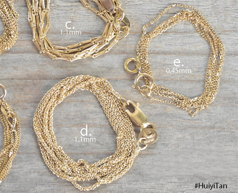 Solid 18k Yellow Gold Chain, Diamond Cut Curb, Barleycorn, Spiga, Belcher