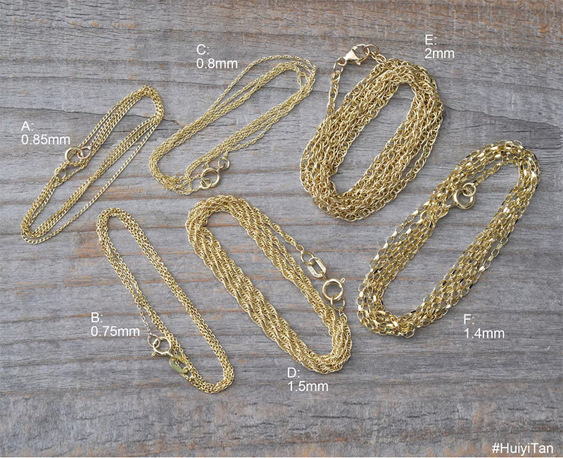 Solid 9ct Yellow Gold Chain; Curb, Belcher, and Rope