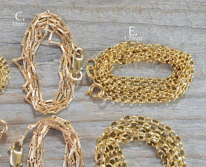 Solid 9k Yellow Gold Chain, Trace, Barleycorn, Belcher, Figaro and Franco