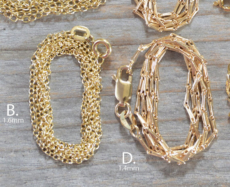 Solid 9k Yellow Gold Chain, Trace, Barleycorn, Belcher, Figaro and Franco