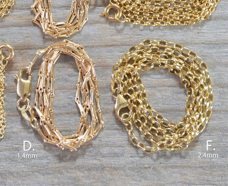 Solid 9k Yellow Gold Chain, Trace, Barleycorn, Belcher, Figaro and Franco