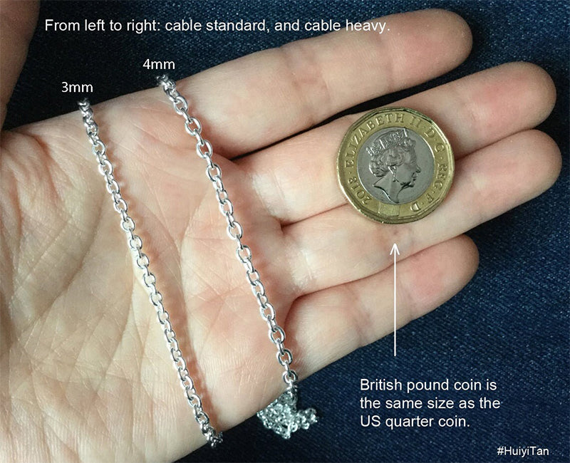 Solid Sterling Silver Chain; Cable, Diamond Cut Belcher, Spiga, Figaro, Special Trace, Omega