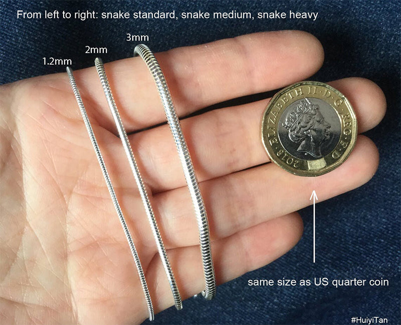 Solid Sterling Silver Chain; Snake, Box, Belcher, Diamond Cut Belcher, and Ball