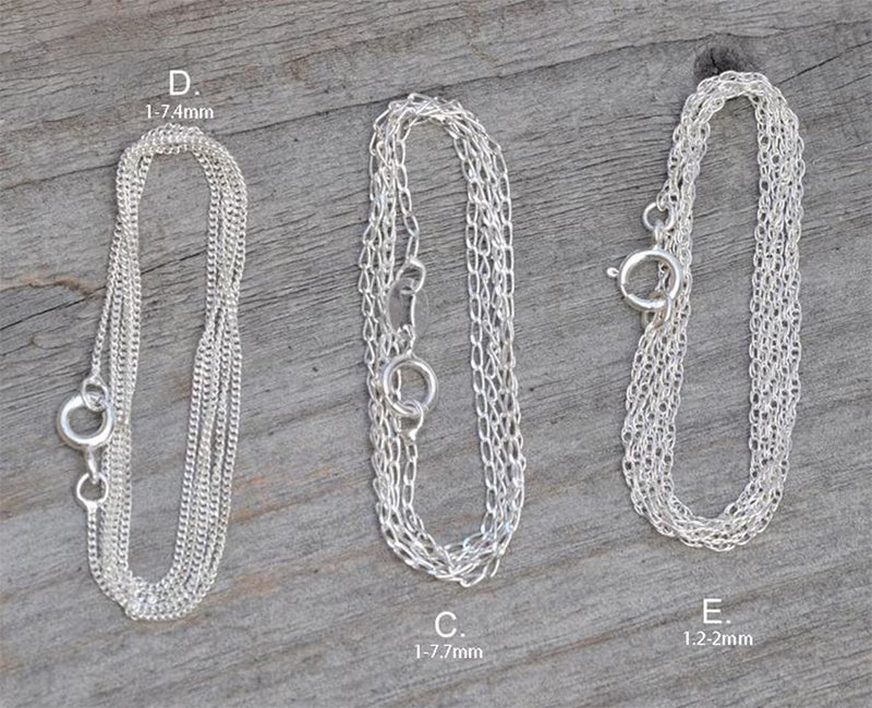 Solid Sterling Silver Chain, Trace, Diamond Cut Trace, Diamond Cut Curb, Curb and Rope