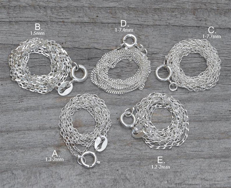 Solid Sterling Silver Chain, Trace, Diamond Cut Trace, Diamond Cut Curb, Curb and Rope