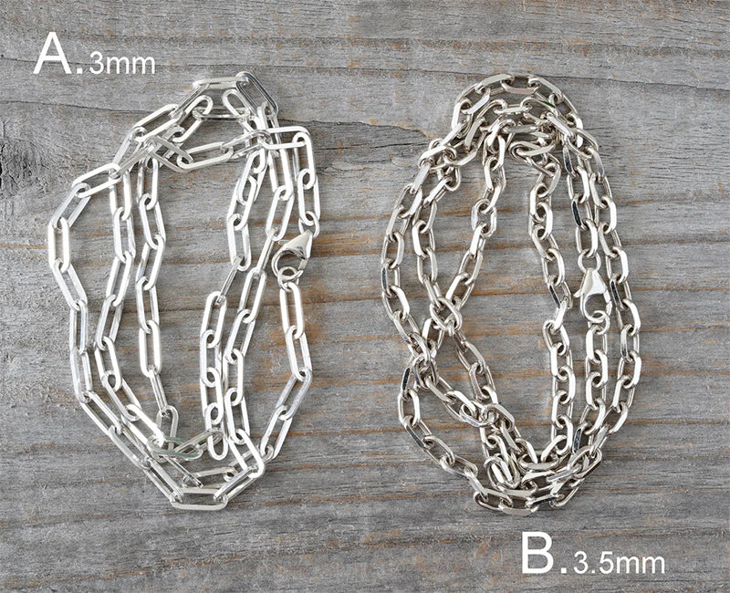 Solid Sterling Silver Trace Chain, with Lobster Clasp