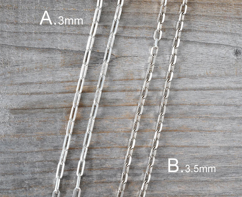 Solid Sterling Silver Trace Chain, with Lobster Clasp