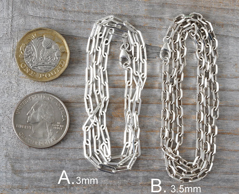 Solid Sterling Silver Trace Chain, with Lobster Clasp