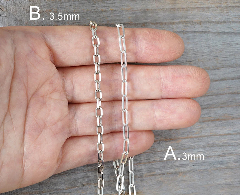 Solid Sterling Silver Trace Chain, with Lobster Clasp