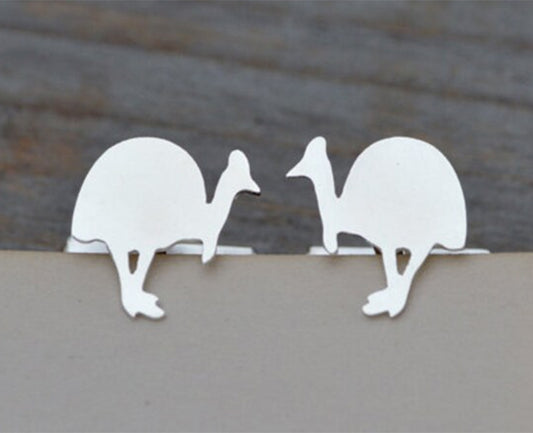 Southern Cassowary Cufflinks in Sterling Silver