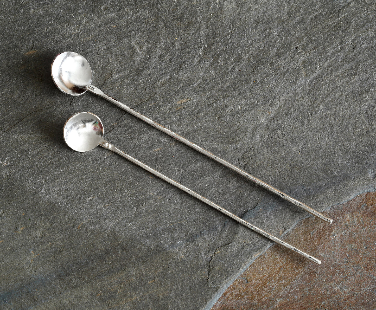 Rustic Coffee Spoon in Solid Sterling Silver
