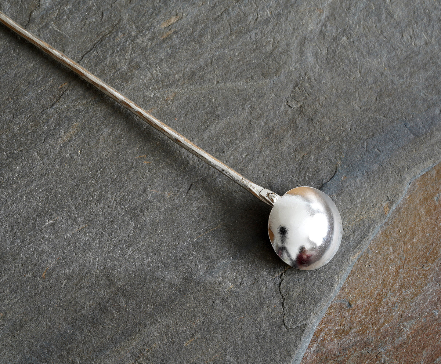 Rustic Coffee Spoon in Solid Sterling Silver