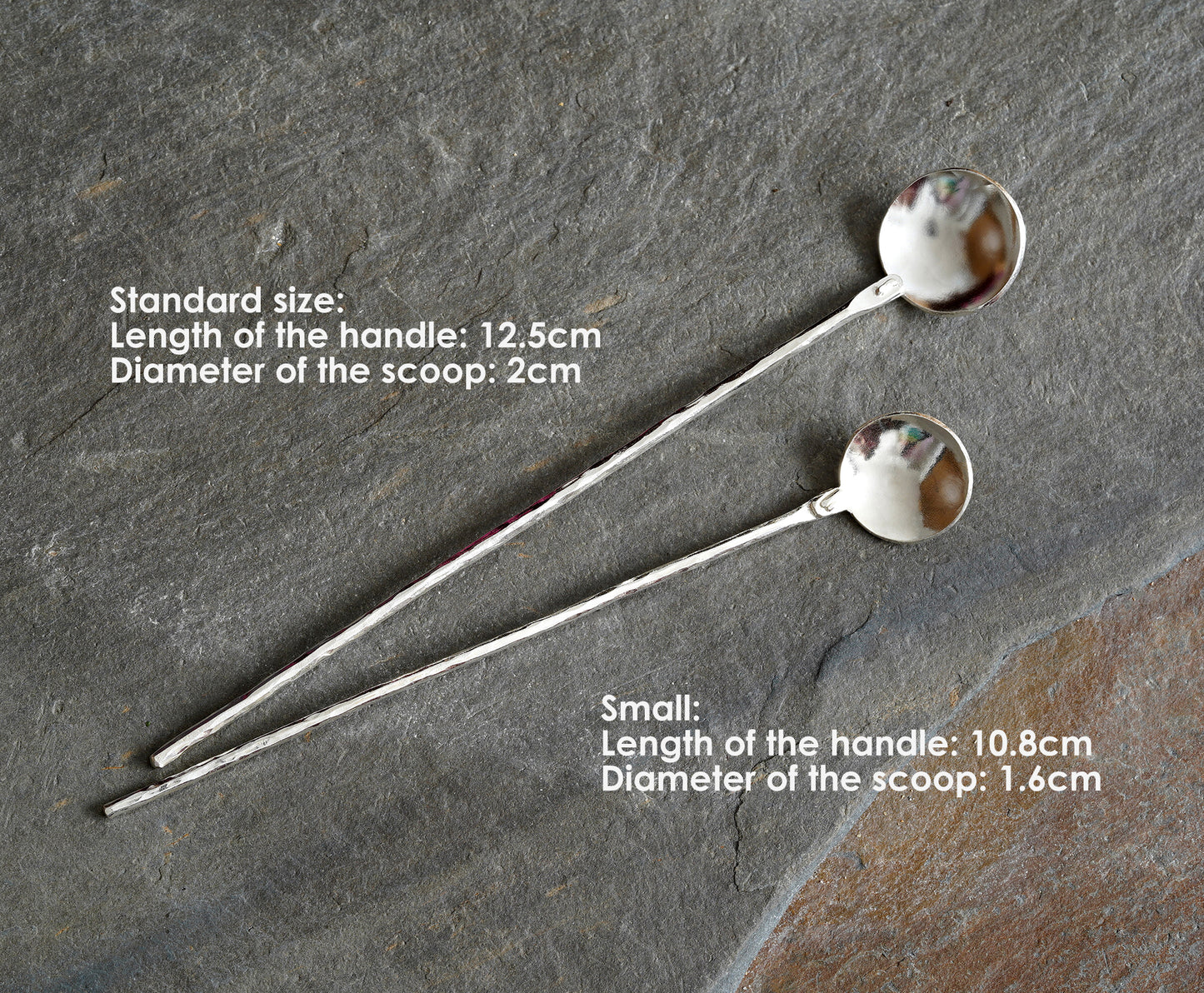 Rustic Coffee Spoon in Solid Sterling Silver