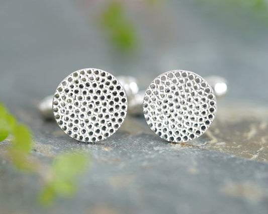 Dragon Scale Cufflinks in Sterling Silver