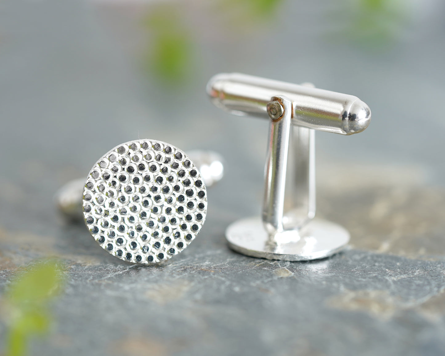Dragon Scale Cufflinks in Sterling Silver