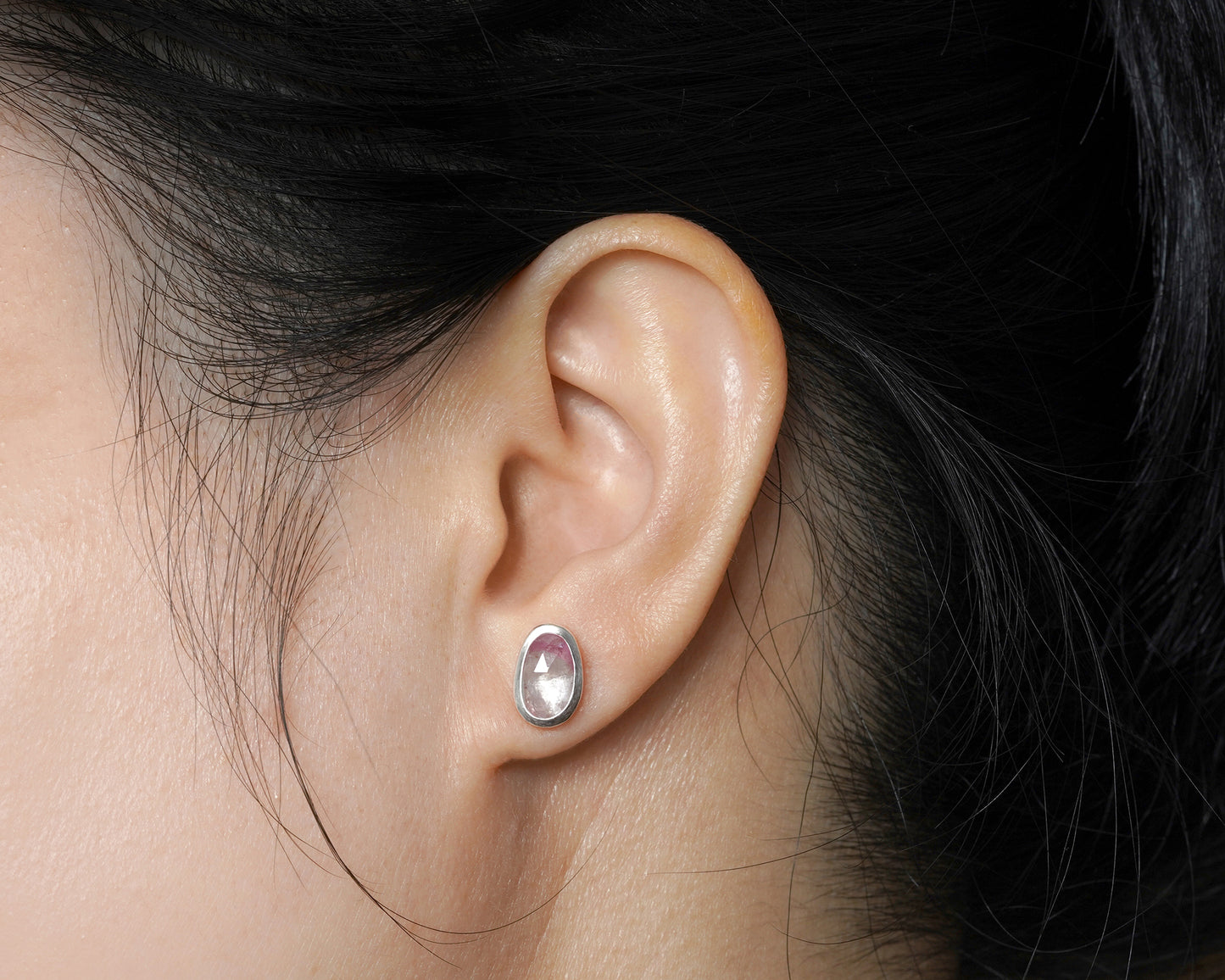 Natural Tourmaline Stud Earrings in Sterling Silver