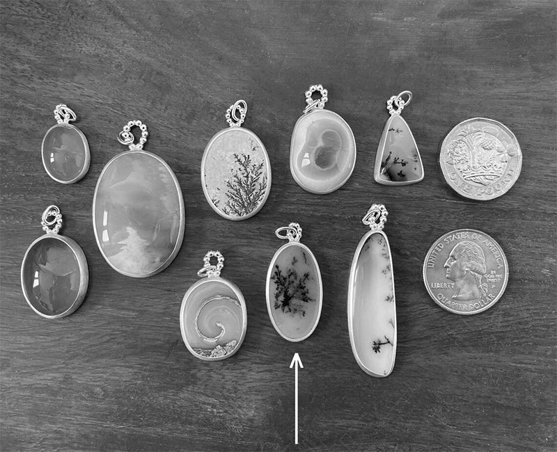 Unique Dendritic Agate Necklace in Sterling Silver