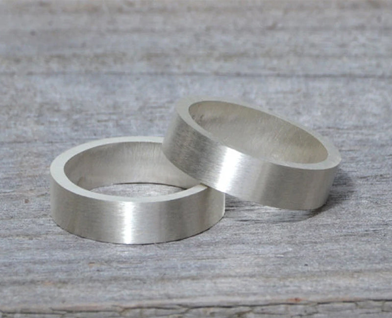 Unisex Wedding Band, 5mm Wide Wedding Ring, Satin Finish