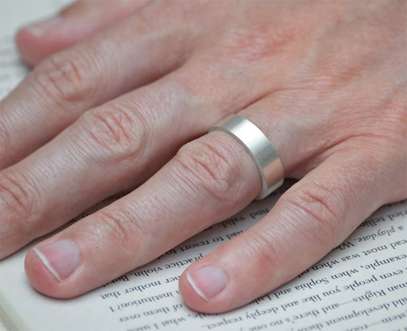 Unisex Wedding Band, 5mm Wide Wedding Ring, Satin Finish