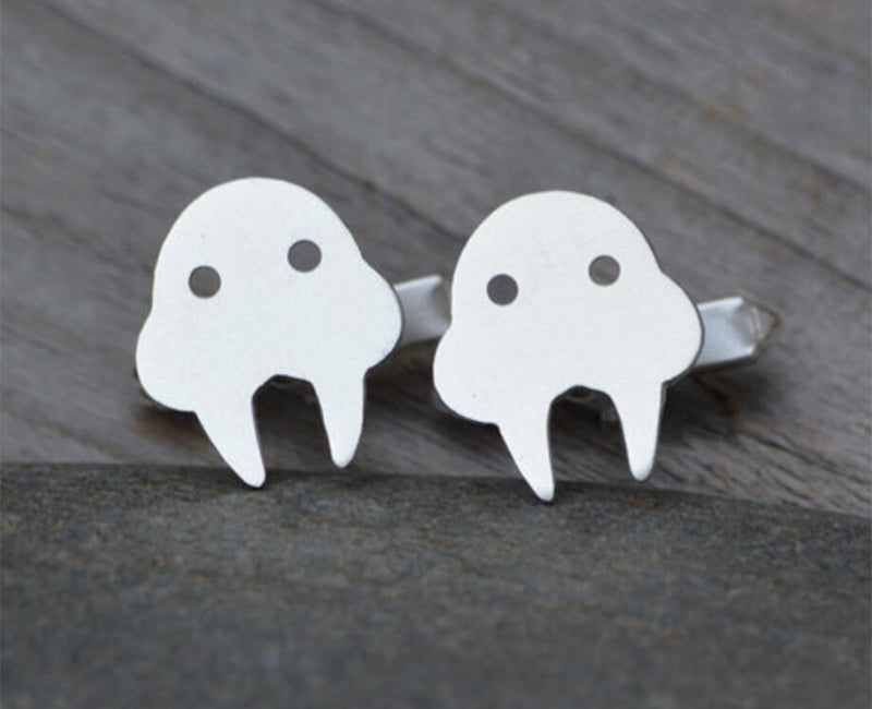 Walrus Cufflinks in Sterling Silver, Personalized Walrus Cufflinks