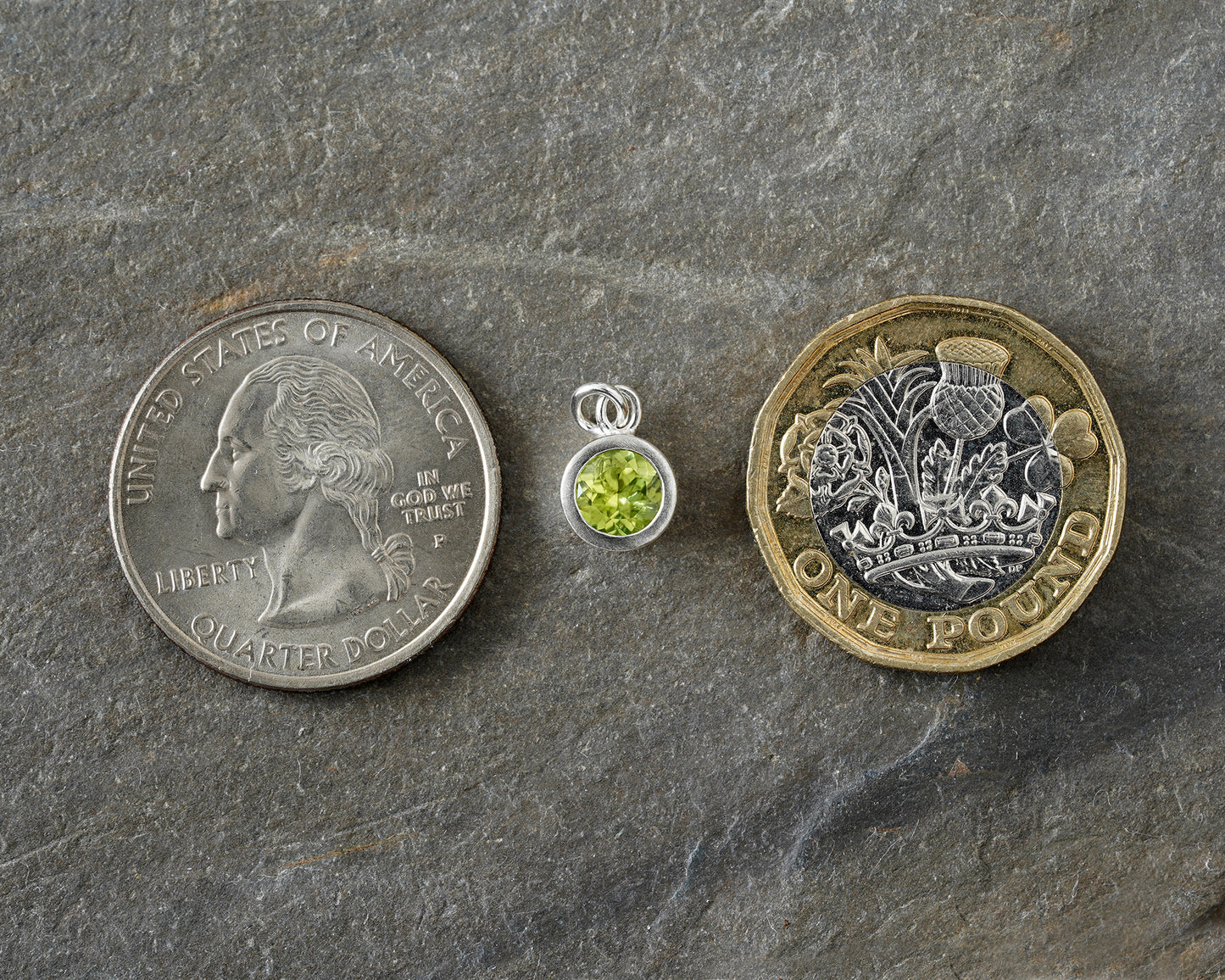 7.5mm Peridot Pendant in Sterling Silver