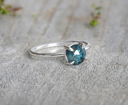 Kyanite Ring in Peacock Blue, Kyanite Ring in Solid Sterling Silver
