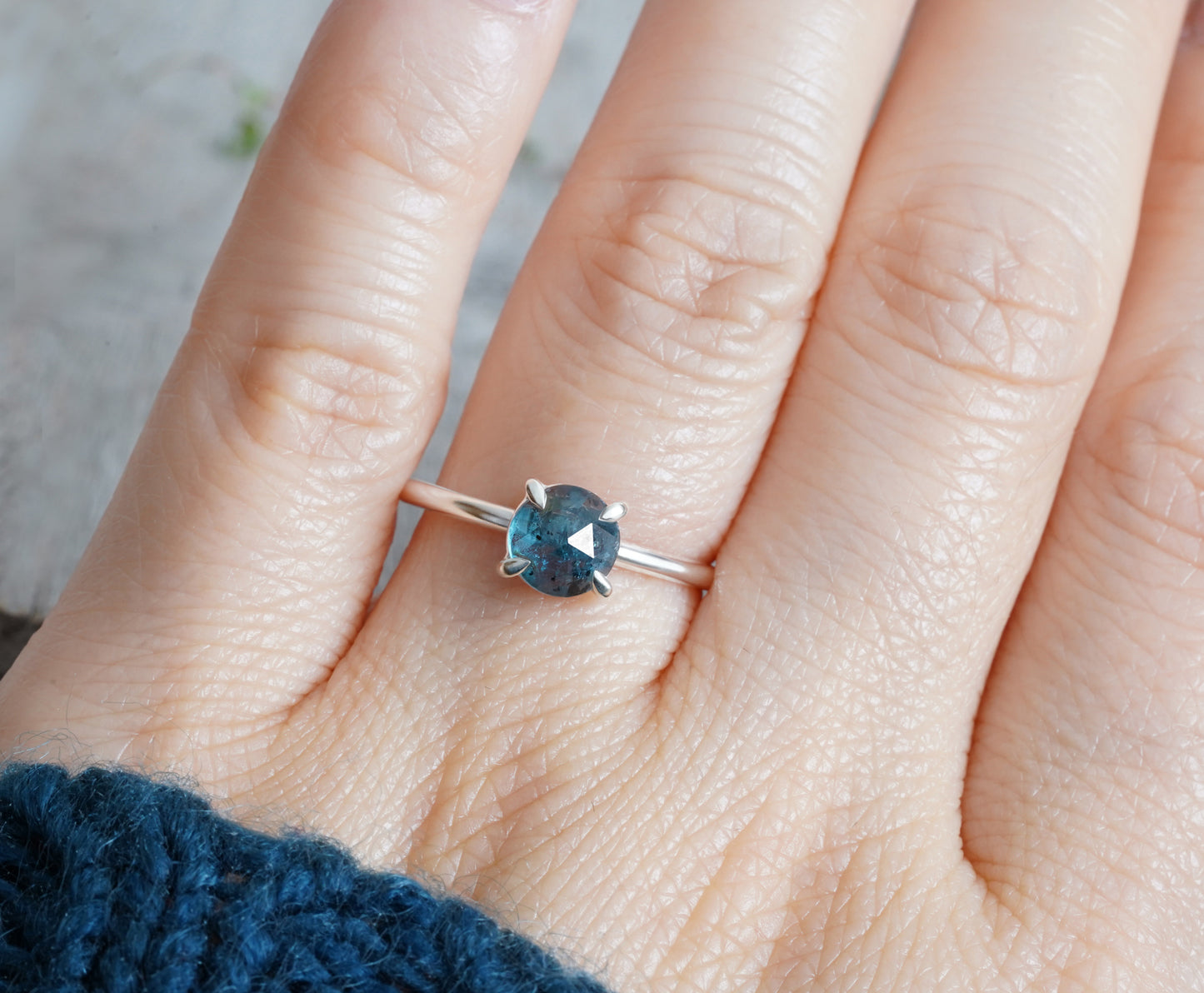 Kyanite Ring in Peacock Blue, Kyanite Ring in Solid Sterling Silver