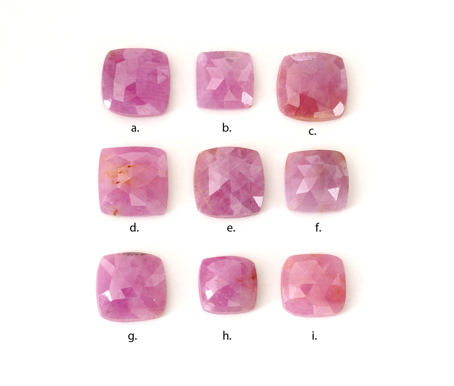 Square Pink Sapphire Ring with an Open Back