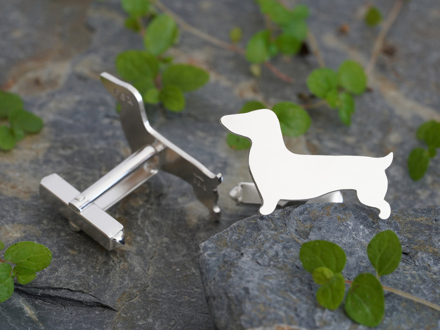 Dachshund Cufflinks in Sterling Silver