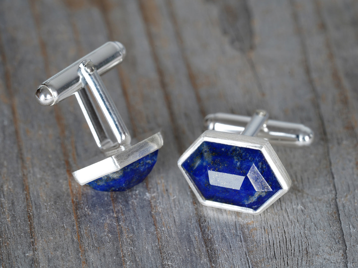 Lapis Lazuli Cufflinks in Sterling Silver