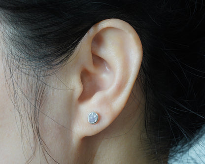 0.6ct Rough Pink Diamond Stud Earrings