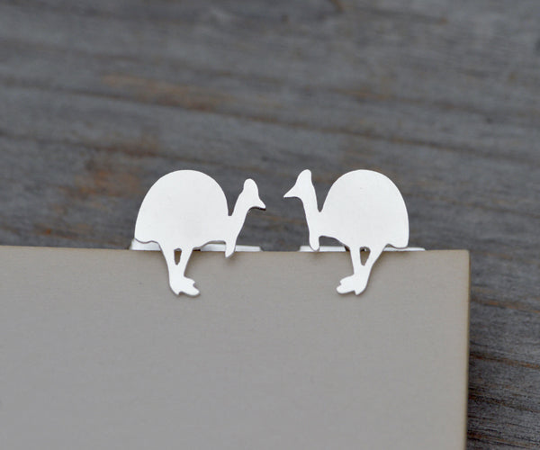 Southern Cassowary Cufflinks in Sterling Silver