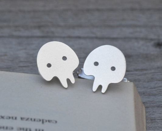 Skull Cufflinks in Sterling Silver, Personalized Skull Cufflinks