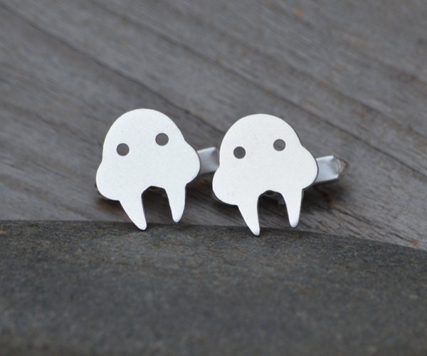 Walrus Cufflinks in Sterling Silver, Personalized Walrus Cufflinks