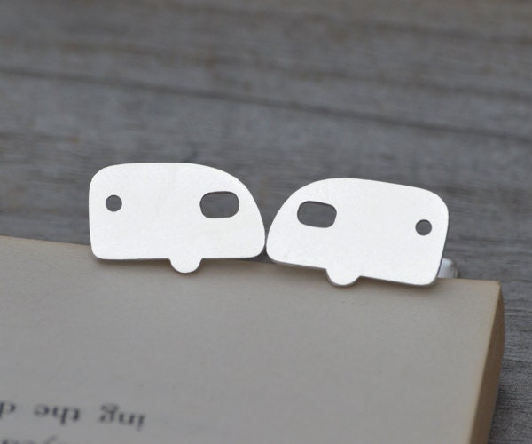 Caravan Cufflinks in Sterling Silver, Personalized Caravan Cufflinks