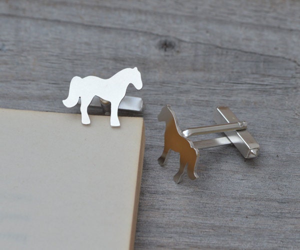 Horse Cufflinks in Sterling Silver, Silver Horse Cufflinks