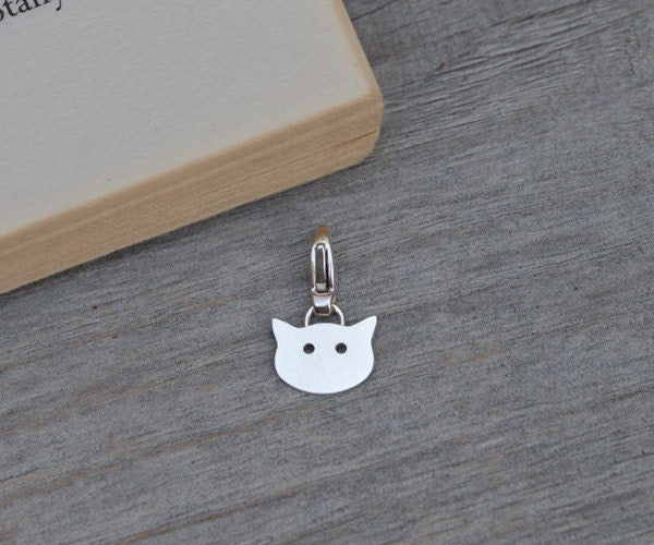 Cat Charm in Sterling Silver, Silver Cat Charm