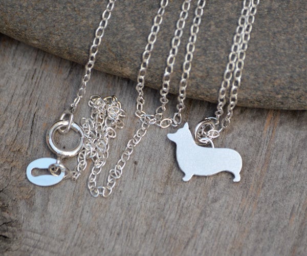 Corgi Necklace in Sterling Silver