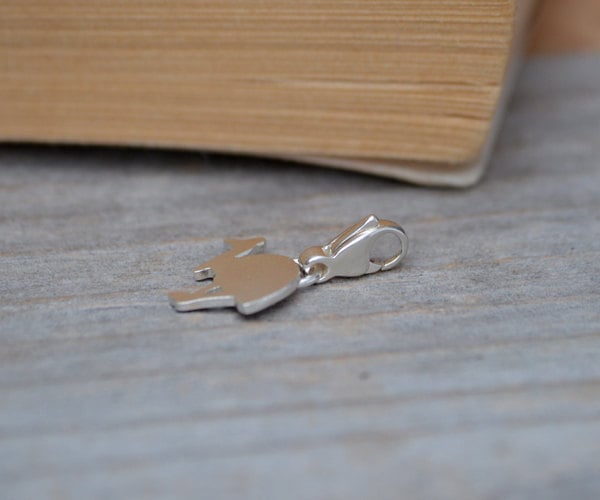 Southern Cassowary Charm in Sterling Silver, Silver Animal Charm