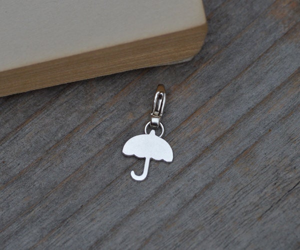 Umbrella Charm in Sterling Silver, Silver Umbrella Charm