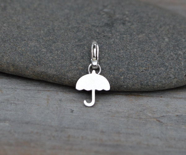 Umbrella Charm in Sterling Silver, Silver Umbrella Charm
