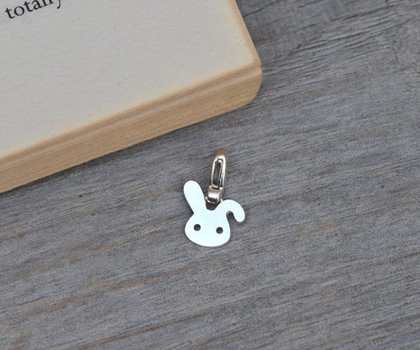 Rabbit Charm in Sterling Silver, Silver Bunny Charm