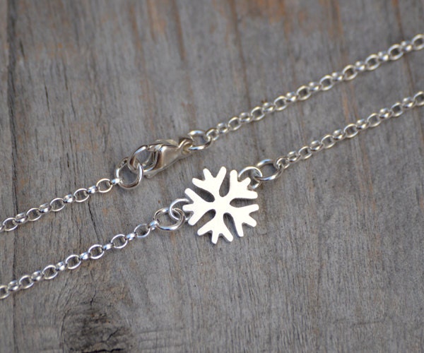 Snowflake Bracelet in Sterling Silver, Silver Snowflake Anklet