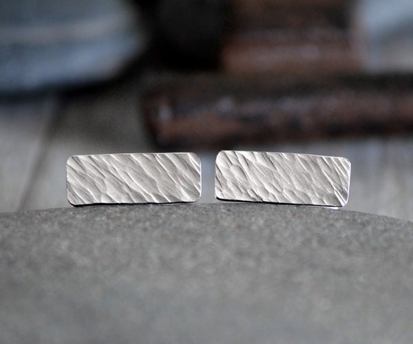 Textured Cufflinks in Sterling Silver