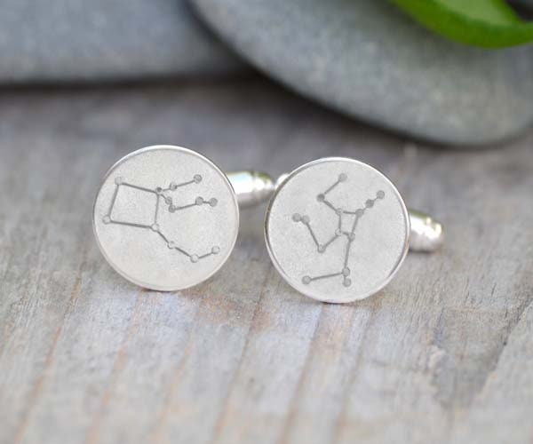 Constellation Cufflinks, Asterism Cufflinks in Sterling Silver