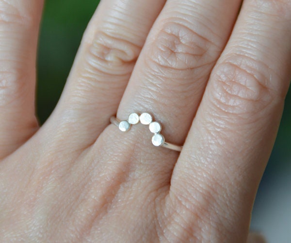 Contour Wedding Ring, Dewdrop Wedding Ring