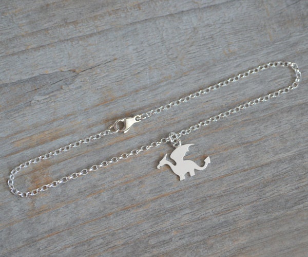 Silver Dragon Bracelet, Dragon Anklet in Sterling Silver