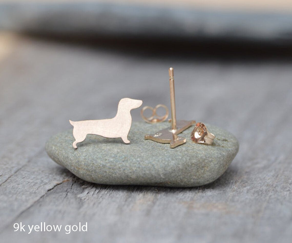 Dachshund Stud Earrings, Sausage Dog Ear Posts