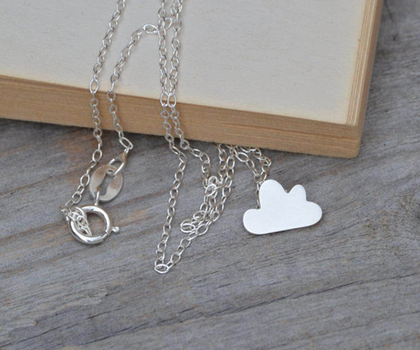 Happy Cloud Necklace in Sterling Silver, Fluffy Cloud Necklace